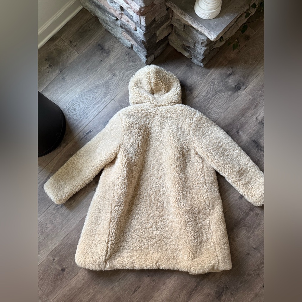 Rachel Zoe Cream Hooded Teddy Coat - Picture 8 of 9